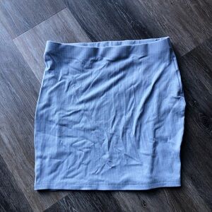 Light Blue Ribbed Mini Pencil Skirt Size Medium